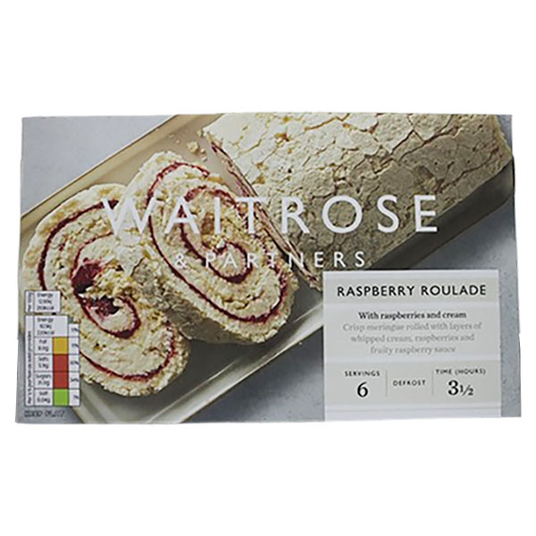 Waitrose Frozen Raspberry Meringue Roulade 450g