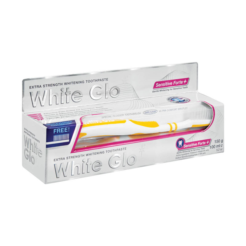 White Glo Sensitive forte + Toothbrush & Toothpaste 150g