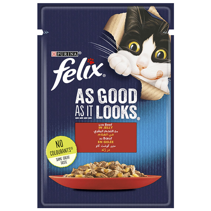 Felix As Good As It Looks with Beef & Jelly Cat Food Pouch 85g