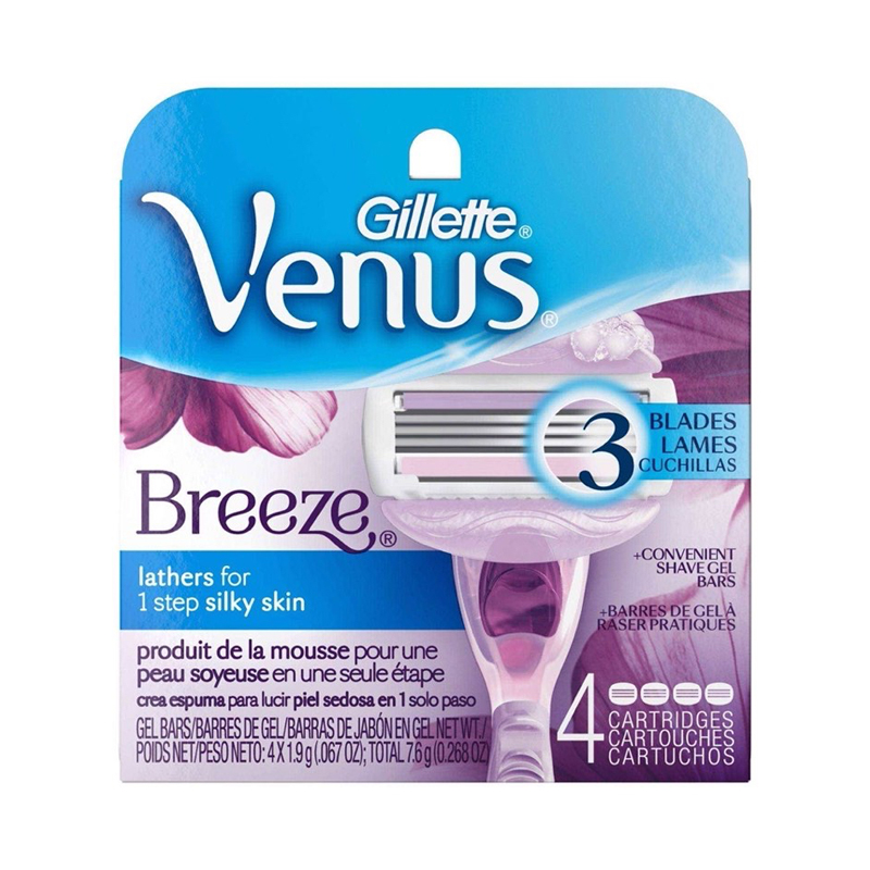 Gillette Venus Comfortglide Breeze Women's Razor Blade Refills, 4 Count