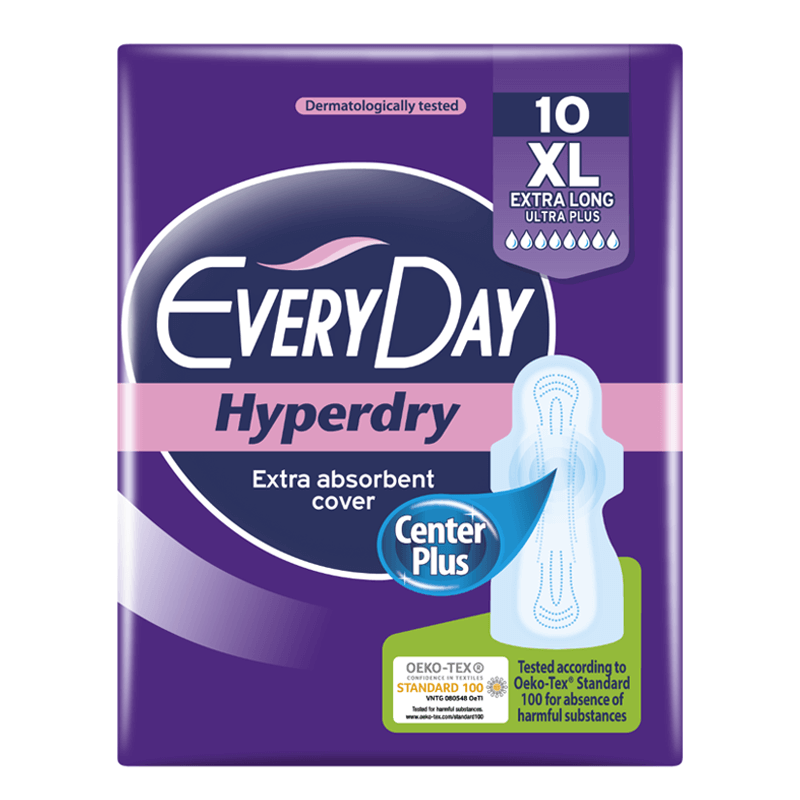 Everyday Hyperdry Extra Long Center Plus 10 Pcs