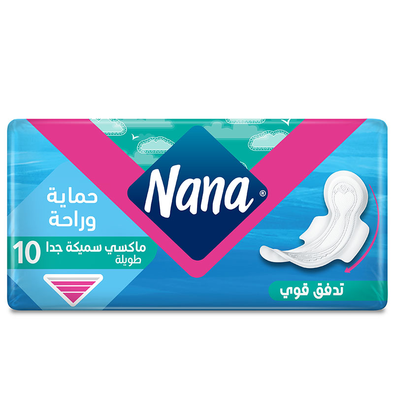 Nana Maxi Extra Thick Long Sanitary With Wings 10 Pads