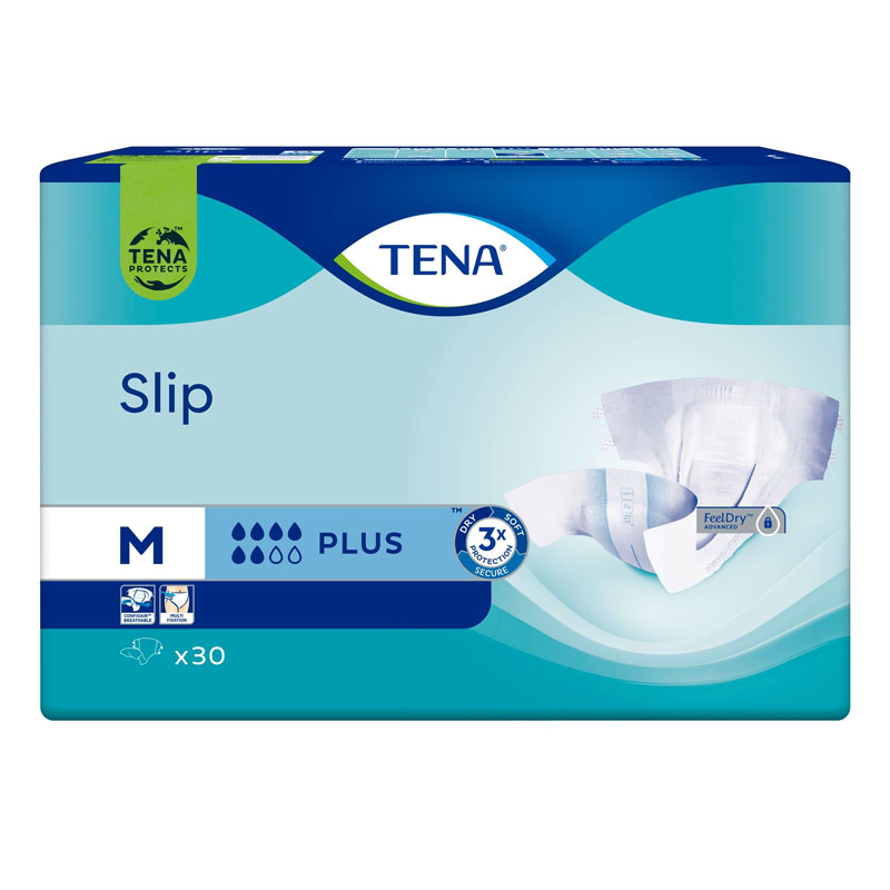 Tena Slip Plus Premium Adult Diapers Medium 30 Pieces