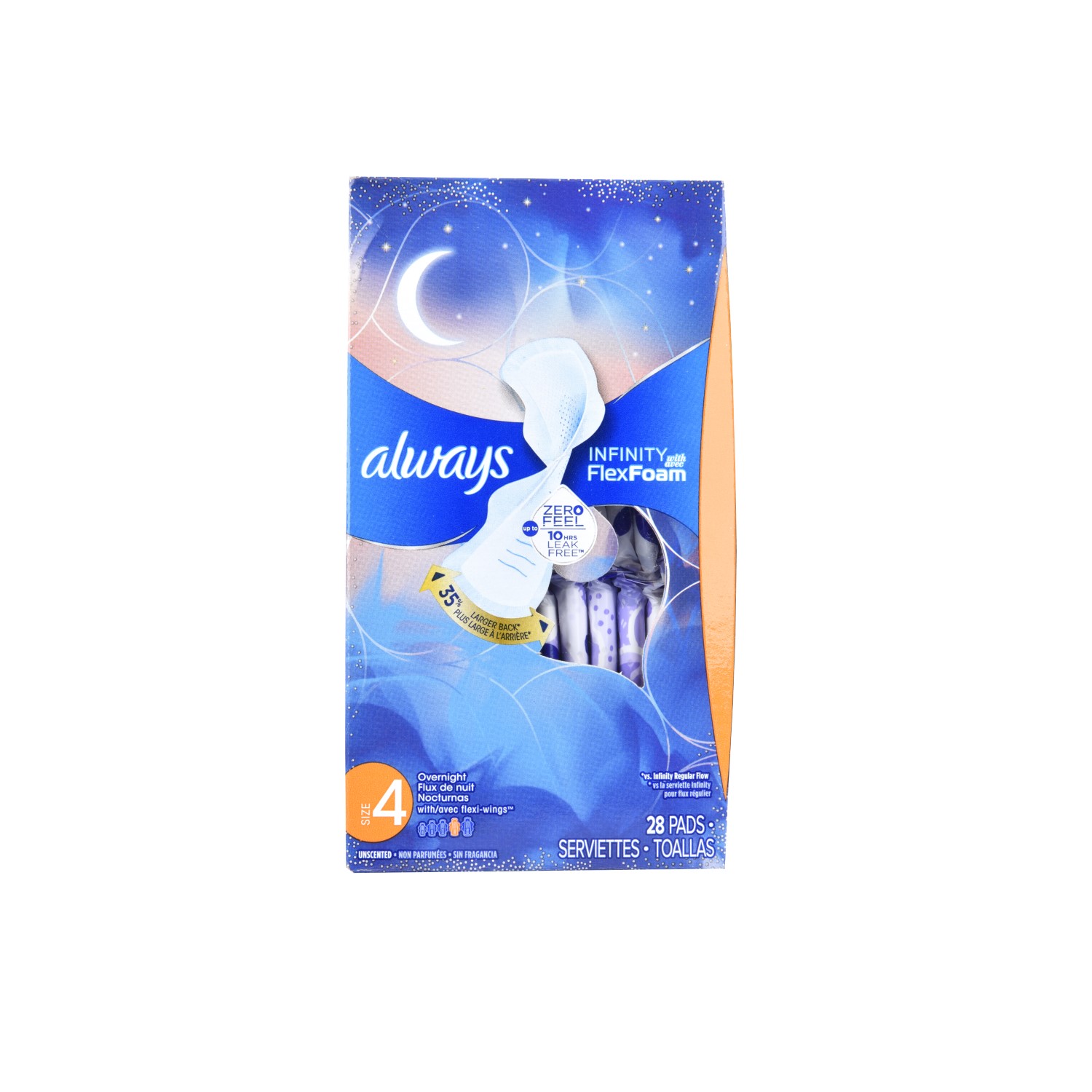 Always Infinity Flexfoam Overnight Pads with Wings 28 Pcs
