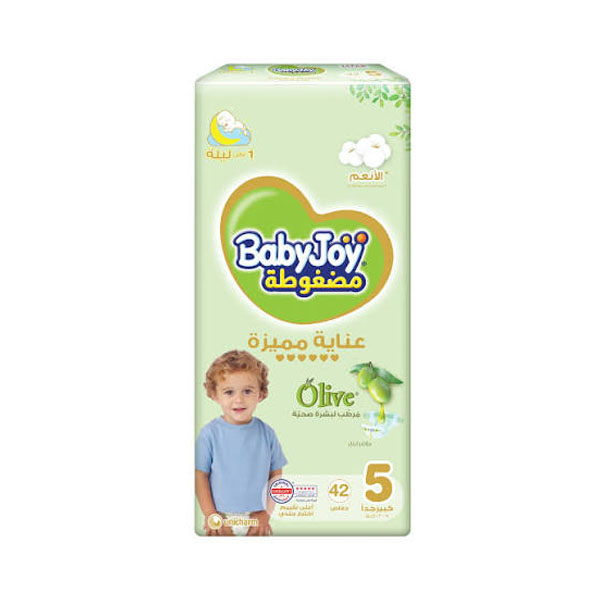 Baby Joy Diapers with Olive Oil Moisturizer ,Size 5 Junior 14–23kg, 42 Diapers