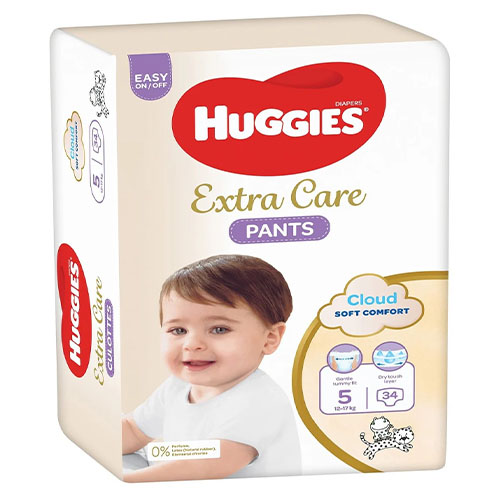 Huggies Extra Care Culottes Size 5,12-17Kg, 34 Diapers