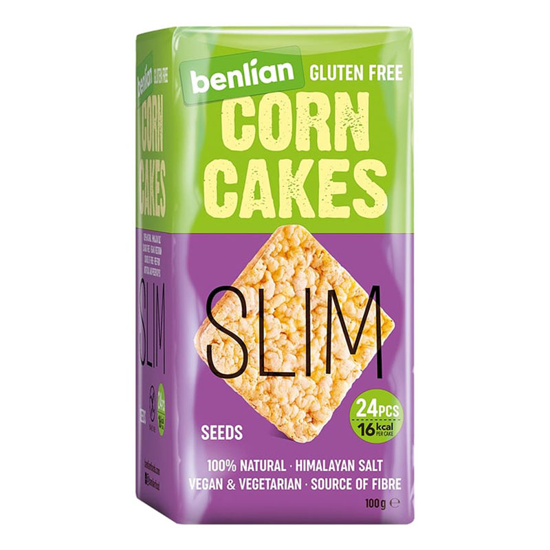 Benlian Gluten Free Slim Corn Cakes, Seeds 100g