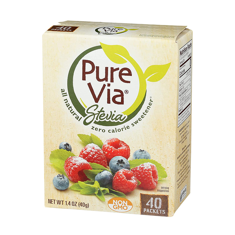 Pure Via Stevia All Natural Zero Calorie Sweetener 40 Packets