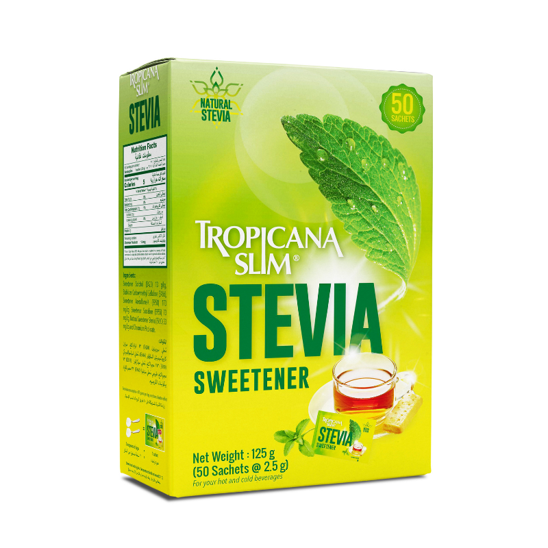 Tropicana Slim Stevia Sweetener with Chromium, 50 Sachets