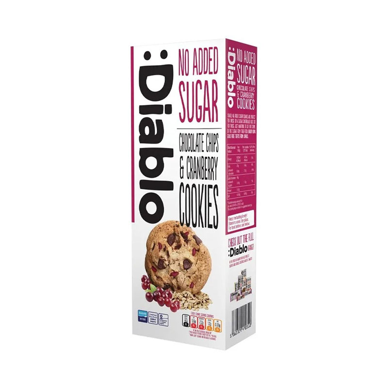 Diablo Sugar Free Chocolate Chip & Cranberry Cookies 130g