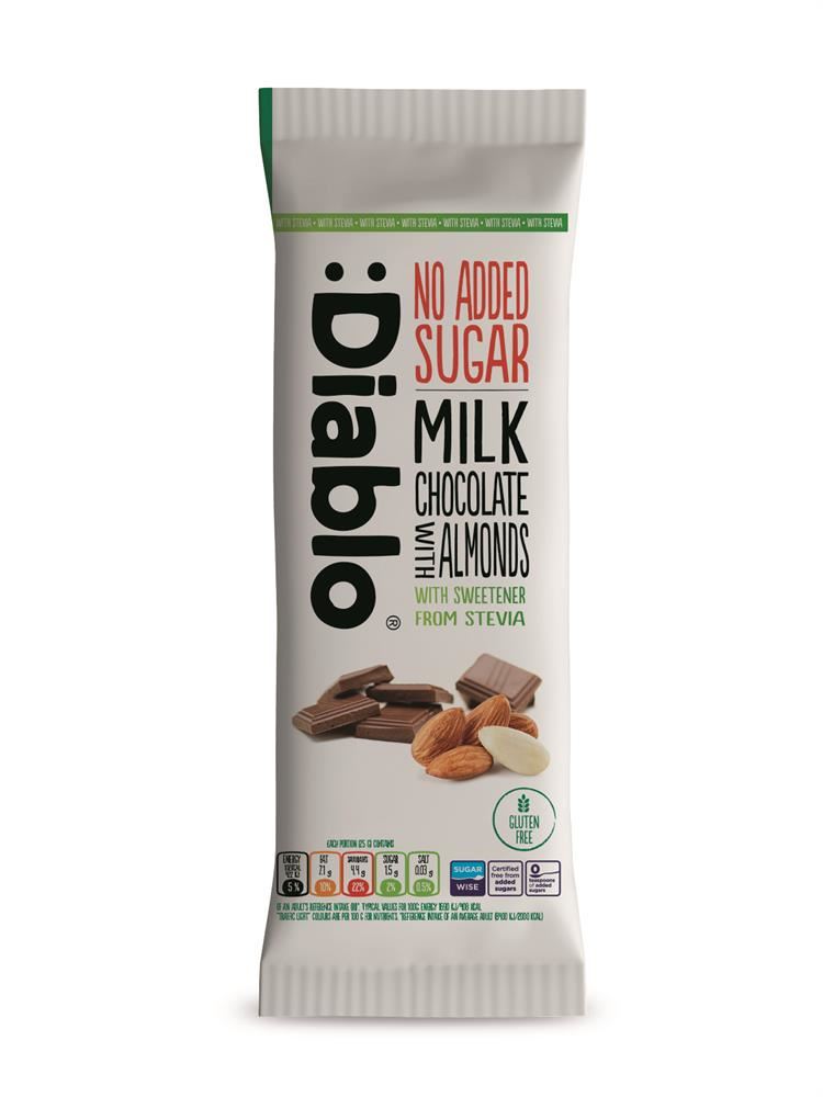 Diablo Sugar Free Milk Chocolates & Almonds with Stevia 75g