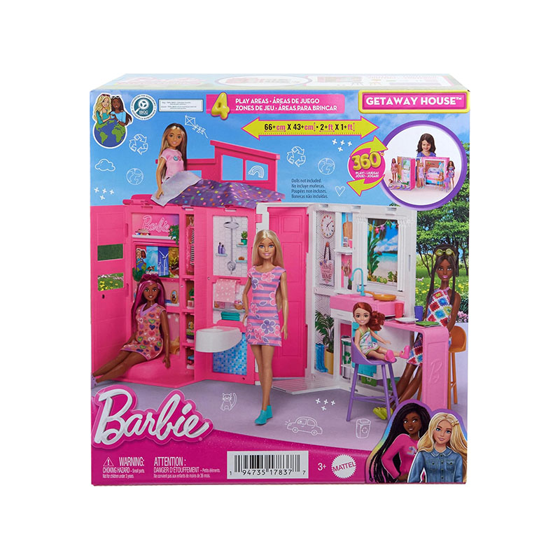 Barbie Getaway House Playset with 4 Play Areas and 11 Decor Accessories